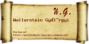 Wallerstein Györgyi névjegykártya
